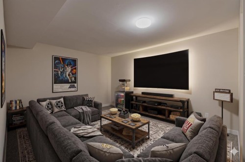 32 Deerpoint Road Se, Calgary, AB - Indoor Photo Showing Living Room