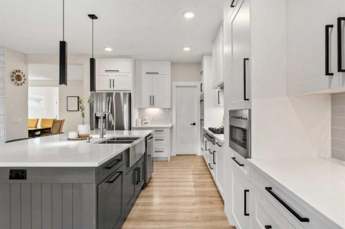 311 Chaparral Ravine View Se, Calgary, AB - Indoor Photo Showing Kitchen With Double Sink With Upgraded Kitchen