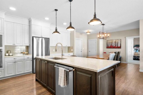 211-20 Seton Park Se, Calgary, AB - Indoor Photo Showing Kitchen With Stainless Steel Kitchen With Upgraded Kitchen