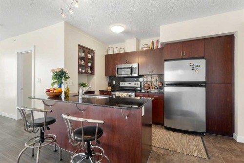 1009-8880 Horton Road Sw, Calgary, AB - Indoor Photo Showing Kitchen With Stainless Steel Kitchen