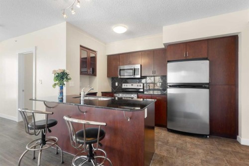 1009-8880 Horton Road Sw, Calgary, AB - Indoor Photo Showing Kitchen With Stainless Steel Kitchen