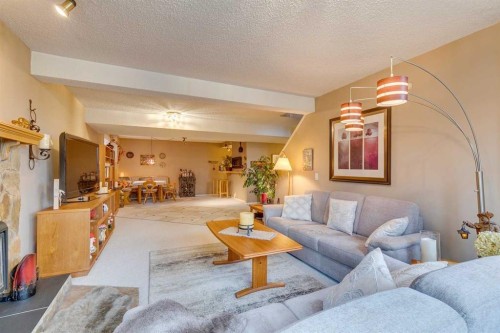 8 Douglas Woods View Se, Calgary, AB - Indoor Photo Showing Living Room With Fireplace