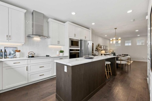 135 Huxland Road Ne, Calgary, AB - Indoor Photo Showing Kitchen With Upgraded Kitchen