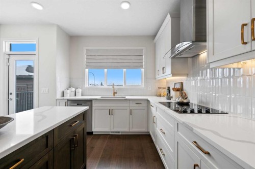 135 Huxland Road Ne, Calgary, AB - Indoor Photo Showing Kitchen With Upgraded Kitchen