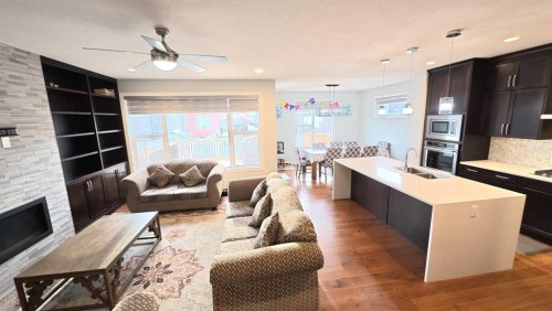 144 Red Embers Square Ne, Calgary, AB - Indoor With Fireplace