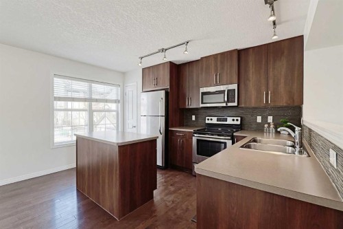 38 Cranford Drive Se, Calgary, AB - Indoor Photo Showing Kitchen With Stainless Steel Kitchen With Double Sink