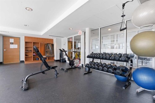 2704-510 6 Avenue Se, Calgary, AB - Indoor Photo Showing Gym Room