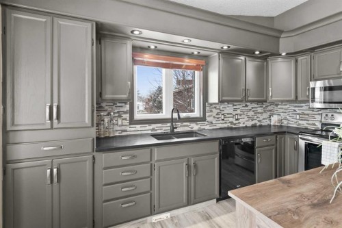 48 Rivergreen Crescent Se, Calgary, AB - Indoor Photo Showing Kitchen With Double Sink