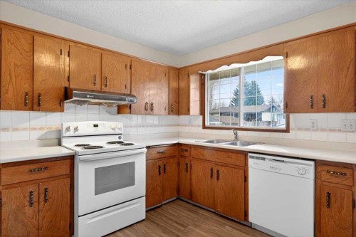 4748 Rundlehorn Drive Ne, Calgary, AB - Indoor Photo Showing Kitchen With Double Sink