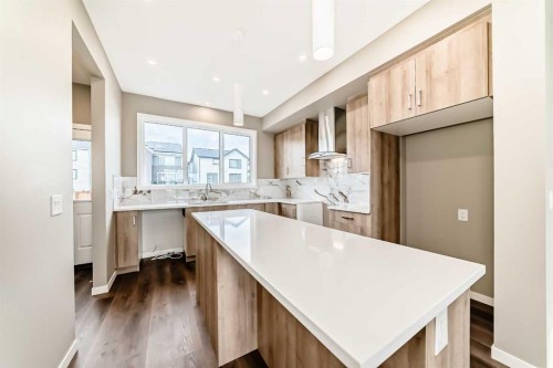 1328 Mahogany Boulevard Se, Calgary, AB - Indoor Photo Showing Kitchen With Upgraded Kitchen