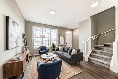 1328 Mahogany Boulevard Se, Calgary, AB - Indoor Photo Showing Living Room