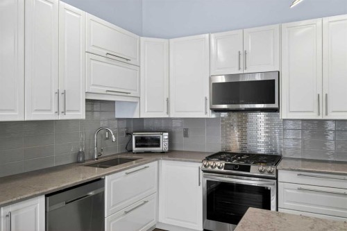 156 Sunlake Gardens Se, Calgary, AB - Indoor Photo Showing Kitchen With Double Sink With Upgraded Kitchen