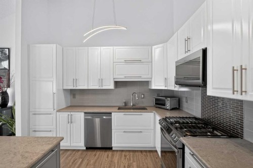 156 Sunlake Gardens Se, Calgary, AB - Indoor Photo Showing Kitchen With Upgraded Kitchen