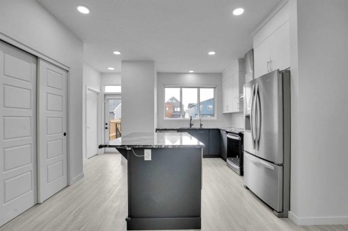 55 Setonstone Landing Se, Calgary, AB - Indoor Photo Showing Kitchen With Stainless Steel Kitchen With Upgraded Kitchen