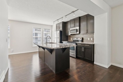 10 Auburn Bay Common Se, Calgary, AB - Indoor Photo Showing Kitchen With Stainless Steel Kitchen With Upgraded Kitchen