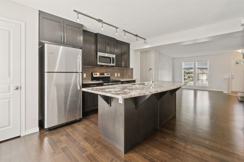 10 Auburn Bay Common Se, Calgary, AB - Indoor Photo Showing Kitchen With Stainless Steel Kitchen With Upgraded Kitchen