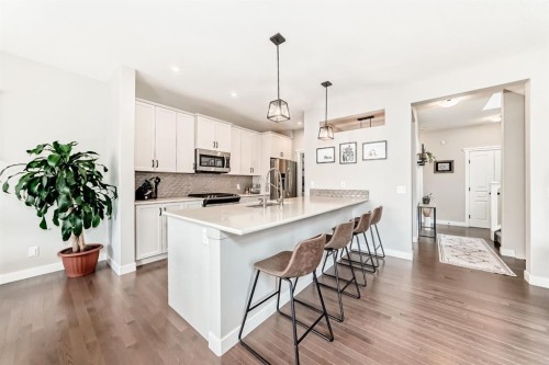 156 Masters Rise Se, Calgary, AB - Indoor Photo Showing Kitchen With Upgraded Kitchen