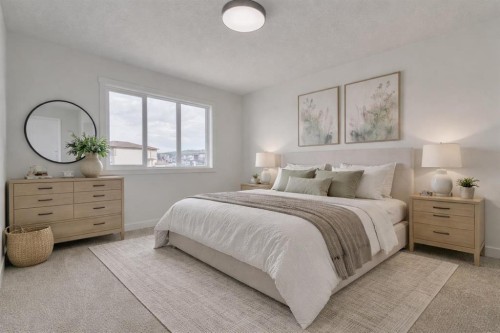 208 Belmont Way Sw, Calgary, AB - Indoor Photo Showing Bedroom