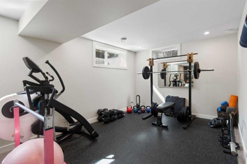 656 Willow Brook Drive Se, Calgary, AB - Indoor Photo Showing Gym Room