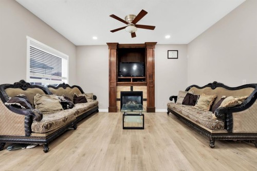 360 Saddlemont Boulevard Ne, Calgary, AB - Indoor With Fireplace