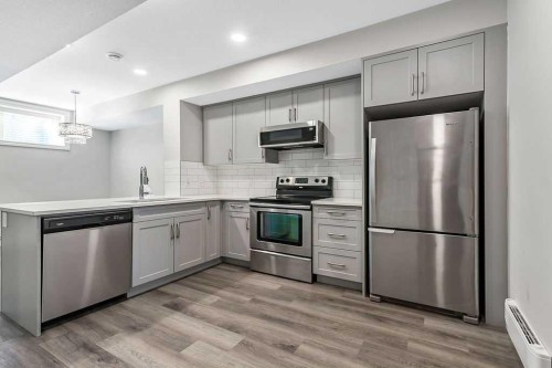 91 Wolf Hollow Park Se, Calgary, AB - Indoor Photo Showing Kitchen With Stainless Steel Kitchen With Upgraded Kitchen