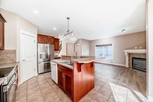 36 Saddleland Court Ne, Calgary, AB - Indoor Photo Showing Kitchen With Double Sink