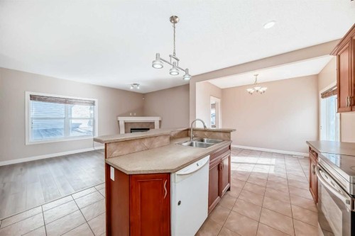 36 Saddleland Court Ne, Calgary, AB - Indoor Photo Showing Kitchen With Double Sink