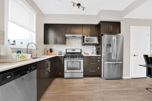 202-135 Redstone Walk Ne, Calgary, AB - Indoor Photo Showing Kitchen With Stainless Steel Kitchen