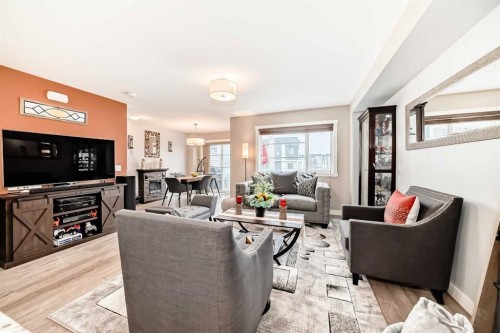 222 Redstone View Ne, Calgary, AB - Indoor Photo Showing Living Room