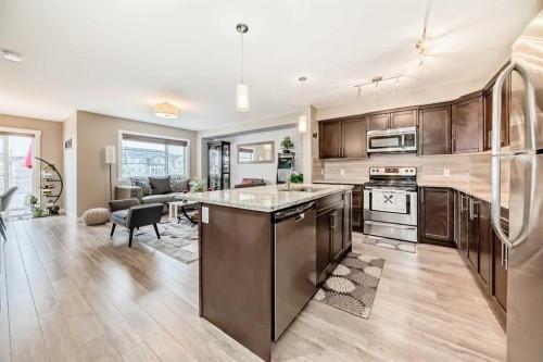 222 Redstone View Ne, Calgary, AB - Indoor Photo Showing Kitchen With Upgraded Kitchen