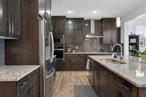 45 Evansfield Manor Nw, Calgary, AB - Indoor Photo Showing Kitchen With Double Sink With Upgraded Kitchen