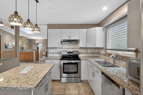 80 Deerbrook Road Se, Calgary, AB - Indoor Photo Showing Kitchen With Stainless Steel Kitchen With Double Sink With Upgraded Kitchen
