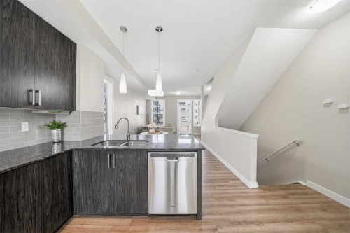 4135 Seton Drive Se, Calgary, AB - Indoor Photo Showing Kitchen With Double Sink With Upgraded Kitchen