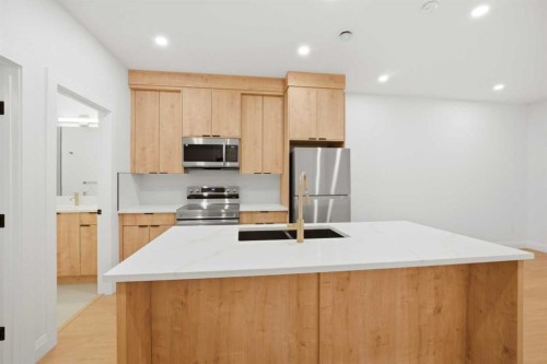 1529 18 Avenue Nw, Calgary, AB - Indoor Photo Showing Kitchen With Double Sink With Upgraded Kitchen