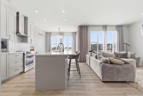 54 Belmont Manor Sw, Calgary, AB - Indoor Photo Showing Kitchen With Upgraded Kitchen