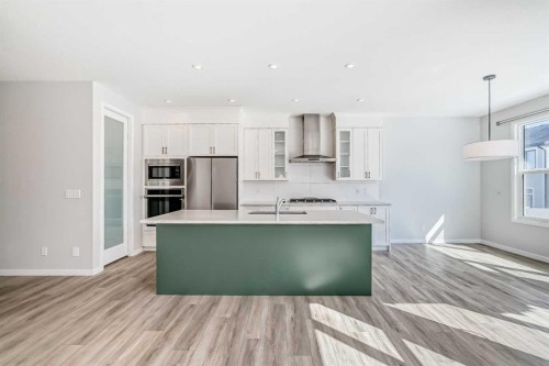 16 West Grove Link Sw, Calgary, AB - Indoor Photo Showing Kitchen With Upgraded Kitchen