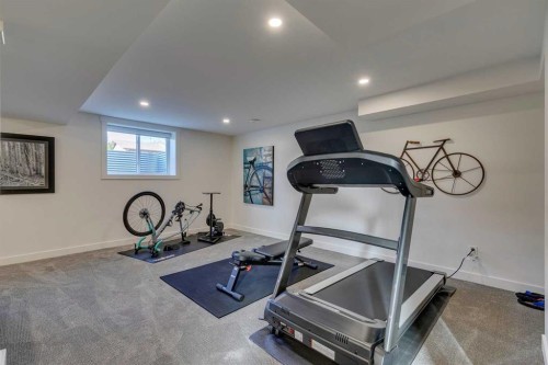 419 Parkview Crescent Se, Calgary, AB - Indoor Photo Showing Gym Room