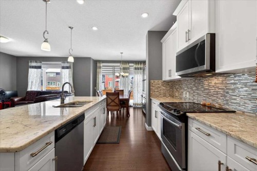 72 Redstone Drive Ne, Calgary, AB - Indoor Photo Showing Kitchen With Double Sink With Upgraded Kitchen