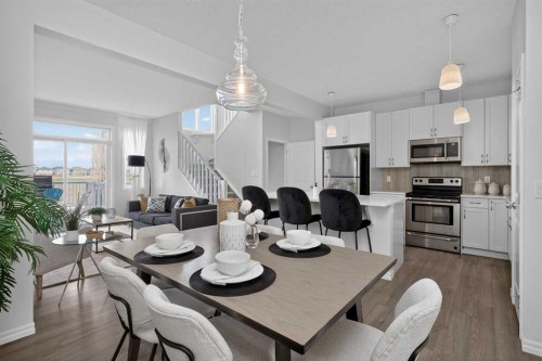 190 River Heights Crescent, Cochrane, AB - Indoor Photo Showing Dining Room