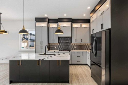 176 Lakewood Crescent, Strathmore, AB - Indoor Photo Showing Kitchen With Upgraded Kitchen