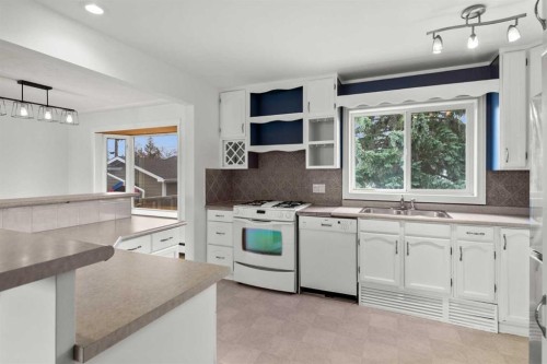 67 Hooke Road Sw, Calgary, AB - Indoor Photo Showing Kitchen With Double Sink
