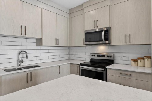 123-123 Redstone Crescent Ne, Calgary, AB - Indoor Photo Showing Kitchen With Double Sink With Upgraded Kitchen