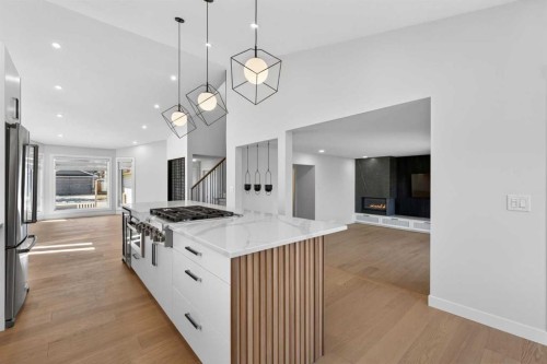 42 Sunvista Crescent Se, Calgary, AB - Indoor Photo Showing Kitchen With Upgraded Kitchen