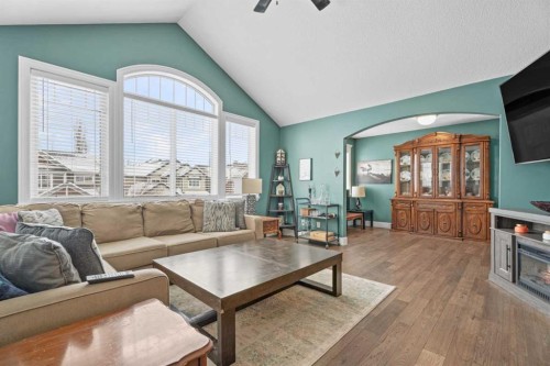 131 Auburn Sound View Se, Calgary, AB - Indoor Photo Showing Living Room