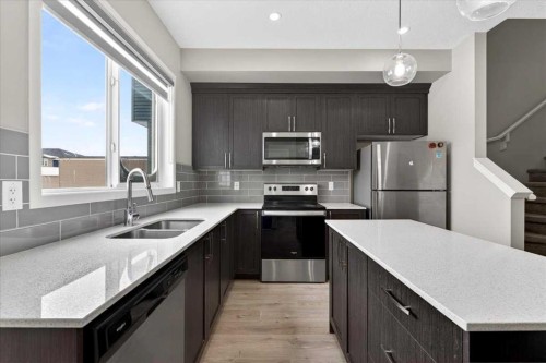 168 Corner Meadows Way Ne, Calgary, AB - Indoor Photo Showing Kitchen With Double Sink With Upgraded Kitchen