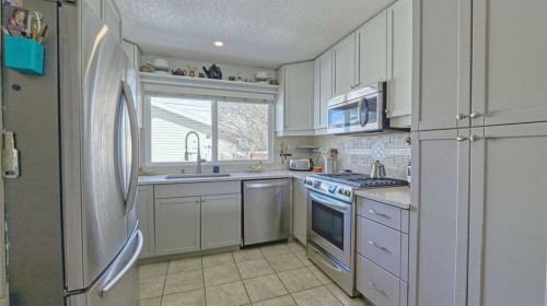 64 Midglen Drive Se, Calgary, AB - Indoor Photo Showing Kitchen With Stainless Steel Kitchen