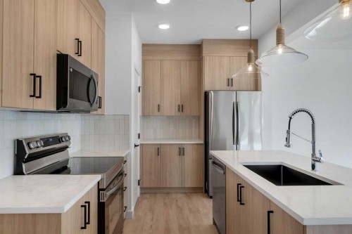150 Belvedere Crescent Se, Calgary, AB - Indoor Photo Showing Kitchen With Stainless Steel Kitchen With Upgraded Kitchen