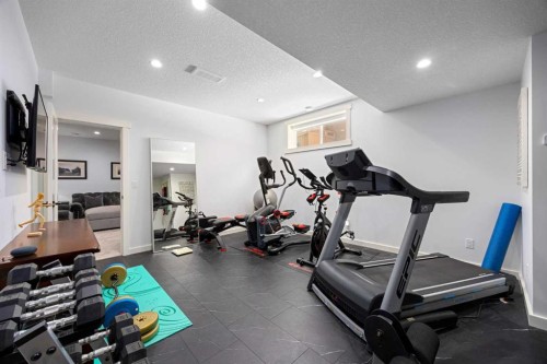106 Evergreen Common Sw, Calgary, AB - Indoor Photo Showing Gym Room