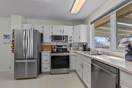 308 Lynnover Way Se, Calgary, AB - Indoor Photo Showing Kitchen With Double Sink