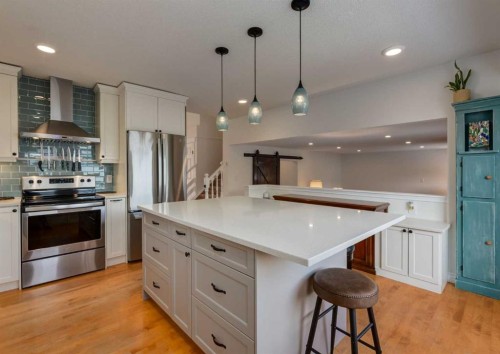 109 Sundown Place Se, Calgary, AB - Indoor Photo Showing Kitchen With Upgraded Kitchen